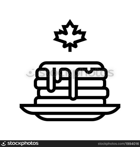 pancake with maple syrup line icon vector. pancake with maple syrup sign. isolated contour symbol black illustration. pancake with maple syrup line icon vector illustration