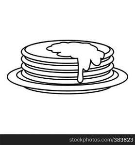 Pancakes icon. Outline illustration of pancakes vector icon for web. Pancakes icon, outline style