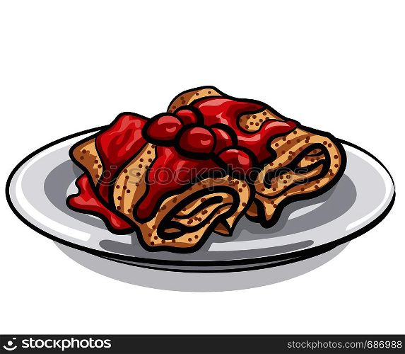 pancakes with cherry jam
