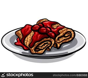 pancakes with cherry jam