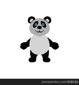 Panda bear icon in flat style isolated on white background. Panda bear icon, flat style