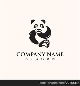 Panda cute bear logo animal mammals modern is funny vector icon design