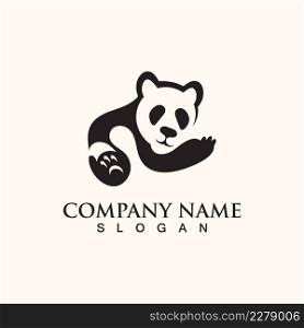Panda cute bear logo animal mammals modern is funny vector icon design