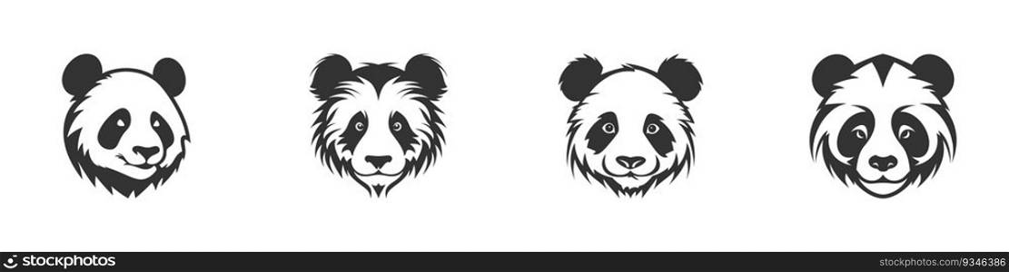 Panda face logo. Vector illustration.