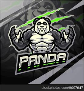 Panda fighter esport mascot logo