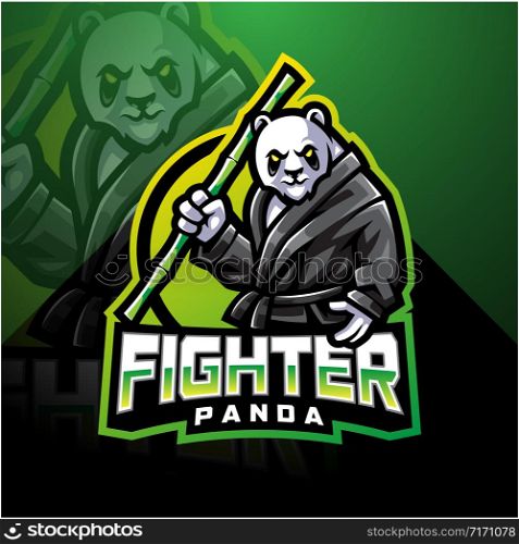 Panda fighter esport mascot logo design