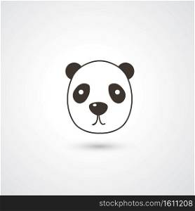 Panda head icon illustration