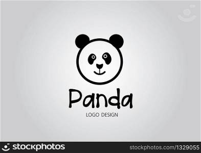 Panda logo. Asian bear mascot idea for icon.