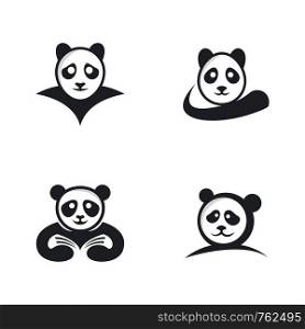 Panda logo template vector icon illustration design