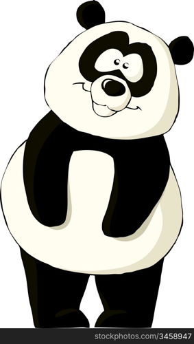 Panda on a white background, vector illustration
