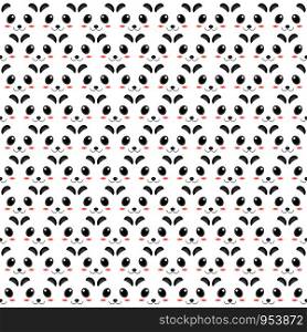 Panda pattern of heads decoration design. 2d style of animation artwork. You can use for background, cover, artwork, print. vector eps10