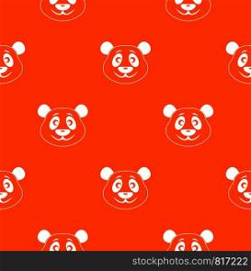 Panda pattern repeat seamless in orange color for any design. Vector geometric illustration. Panda pattern seamless