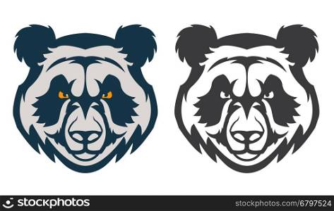 panda sport mascot. Design element for logo, label, emblem, sign, badge. Vector illustration.