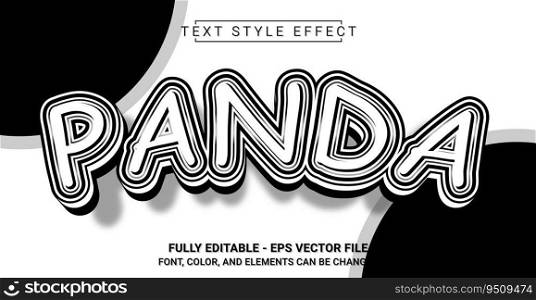 Panda Text Style Effect. Editable Graphic Text Template.