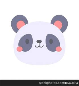 Panda vector. cute animal face design for kids.