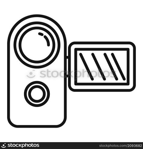 Panel camera icon outline vector. Video camcorder. Record videography. Panel camera icon outline vector. Video camcorder