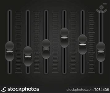 panel console sound mixer vector illustration on black background