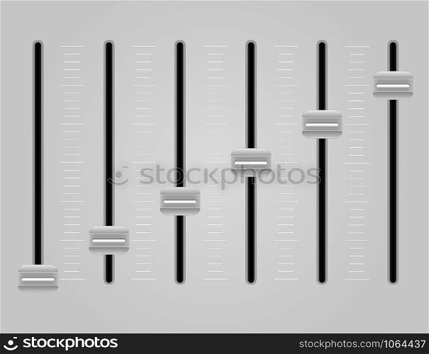 panel console sound mixer vector illustration on gray background