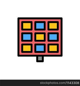 Panel, Solar, Construction Flat Color Icon. Vector icon banner Template