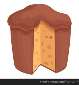 Panettone cake icon cartoon vector. Italian bread. Chocolate idea. Panettone cake icon cartoon vector. Italian bread