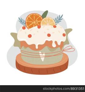 Panettone sweet bread. Vector illustration 