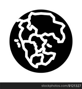 pangaea earth continent map glyph icon vector. pangaea earth continent map sign. isolated symbol illustration. pangaea earth continent map glyph icon vector illustration