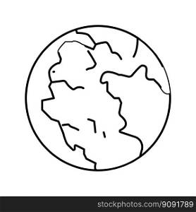 pangaea earth continent map line icon vector. pangaea earth continent map sign. isolated contour symbol black illustration. pangaea earth continent map line icon vector illustration
