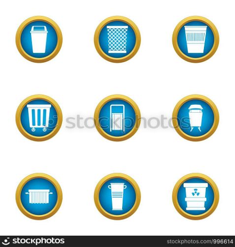 Pannier icons set. Flat set of 9 pannier vector icons for web isolated on white background. Pannier icons set, flat style