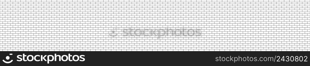 Panorama black and white structural brick seamless wall. Panoramic Solid Surface. Vector Illustration template banner header website
