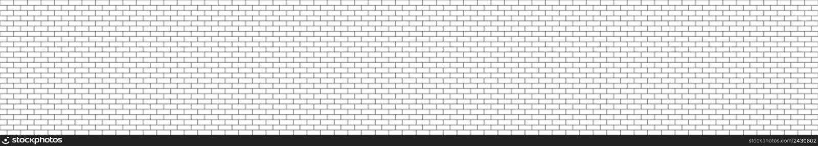 Panorama black and white structural brick seamless wall. Panoramic Solid Surface. Vector Illustration template banner header website