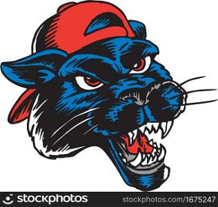 Panther Mascot Head Vector Illustration