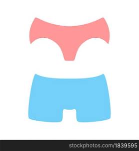 Panties Silhouette Isolated on White Background. Vector Male and Female Underwear Design.. Panties Silhouette Isolated on White Background. Male and Female Underwear Design. Vector Illustration.