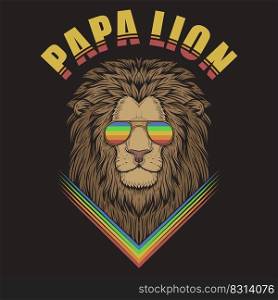 papa lion illustration