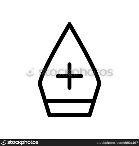 Papal hat line icon isolated on white background. Black flat thin icon on modern outline style. Linear symbol and editable stroke. Simple and pixel perfect stroke vector illustration
