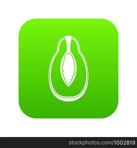 Papaya fruit icon digital green for any design isolated on white vector illustration. Papaya fruit icon digital green