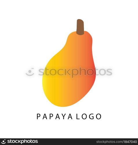 Papaya fruit icon logo vector design