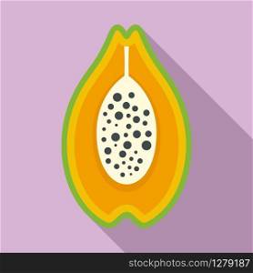 Papaya icon. Flat illustration of papaya vector icon for web design. Papaya icon, flat style