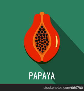 Papaya icon. Flat illustration of papaya vector icon for web. Papaya icon, flat style