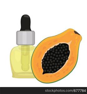 Papaya seed essential oil vector illustration isolated