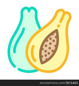 papayas fruit color icon vector. papayas fruit sign. isolated symbol illustration. papayas fruit color icon vector illustration