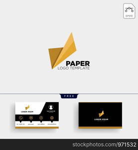 paper abstract logo template vector illustration and business card design. paper abstract logo template and business card