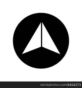 Paper airplane icon on black circle. Vector illustration. EPS 10. stock image.. Paper airplane icon on black circle. Vector illustration. EPS 10.