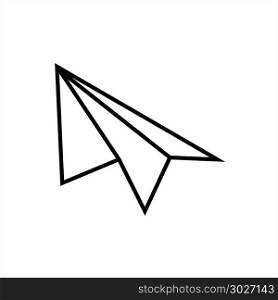 Paper Airplane Icon Vector Art Illustration. Paper Airplane Icon