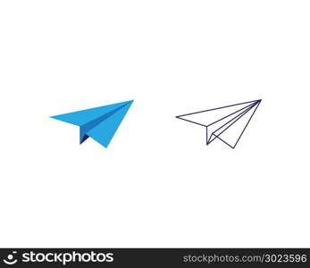 Paper Airplane icon vector illustration design Logo Template