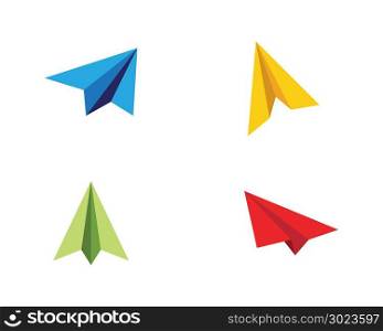 Paper Airplane icon vector illustration design Logo Template