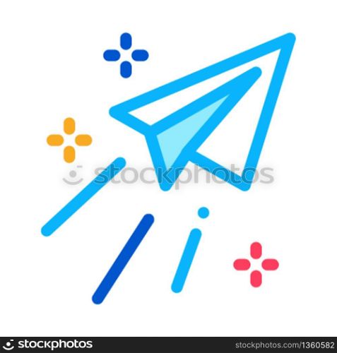 paper airplane message icon vector. paper airplane message sign. color symbol illustration. paper airplane message icon vector outline illustration