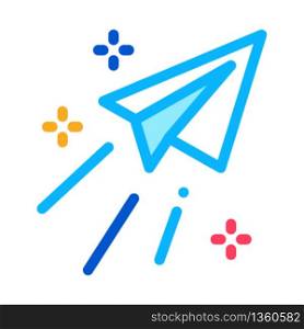 paper airplane message icon vector. paper airplane message sign. color symbol illustration. paper airplane message icon vector outline illustration
