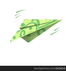 Paper Airplane Of Dollars Vector, Flying Money Illustration. Paper Airplane Of Dollars Vector, Flying Money. Illustration