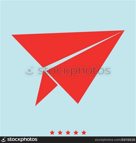 Paper airplane set icon .