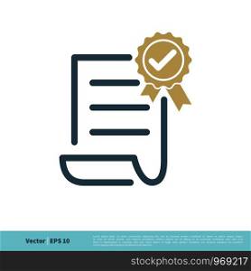 Paper and Award Icon Vector Logo Template Illustration Design. Vector EPS 10.